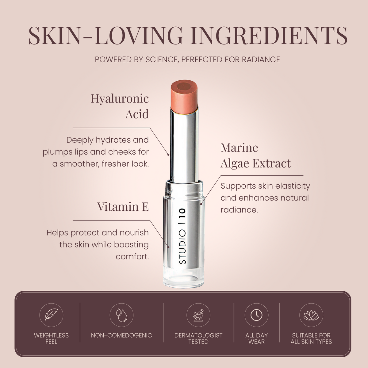 Wake Up & Glow Lip & Cheek Tint Lipstick & Blusher