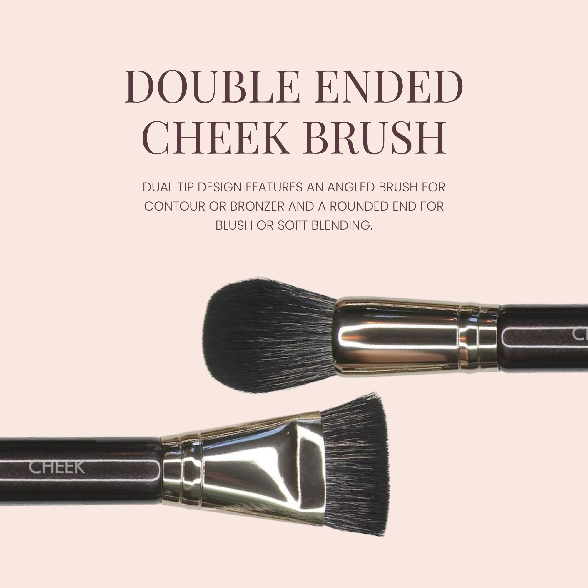 Double Ended Vegan Blusher & Bronzer Brush