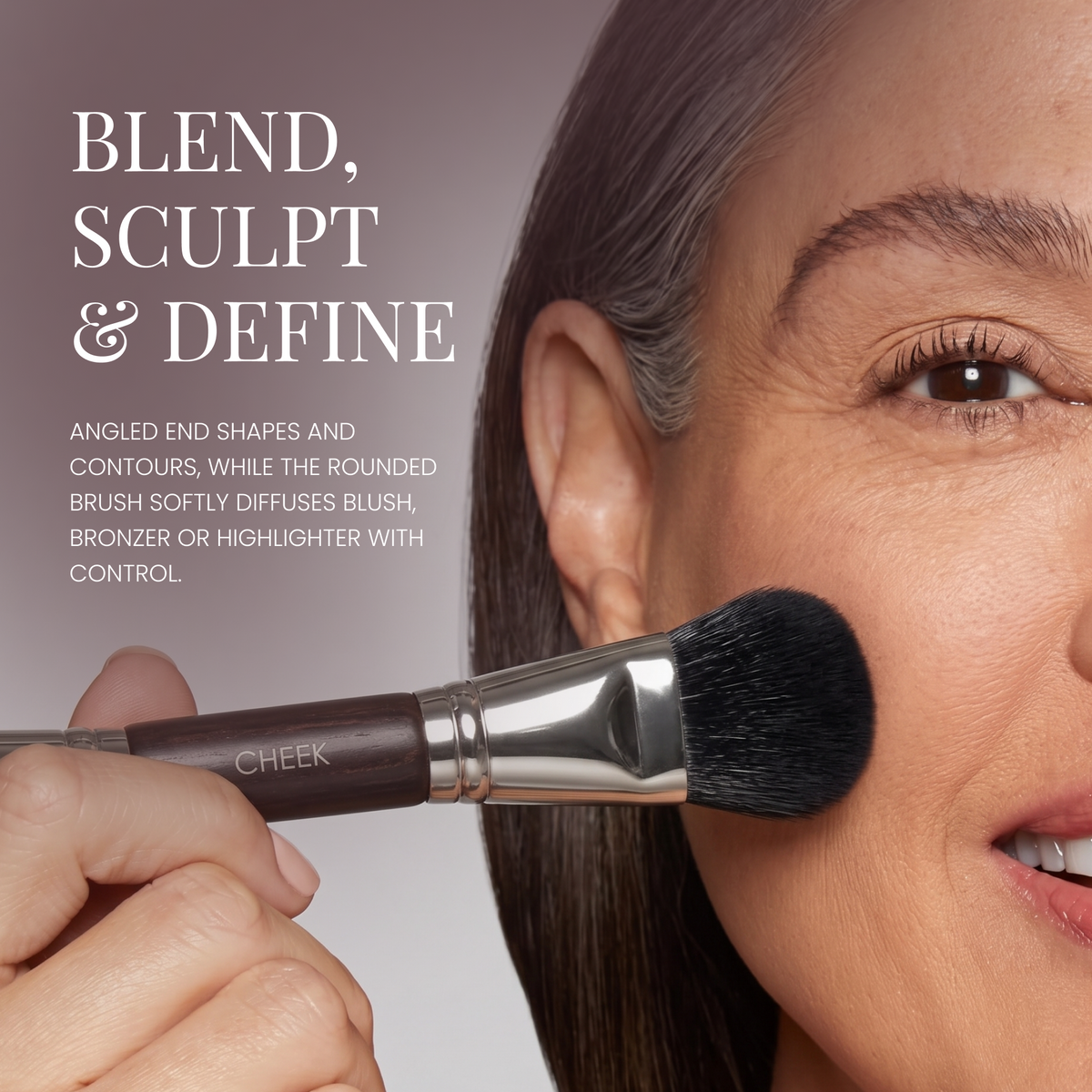 Double Ended Vegan Blusher & Bronzer Brush