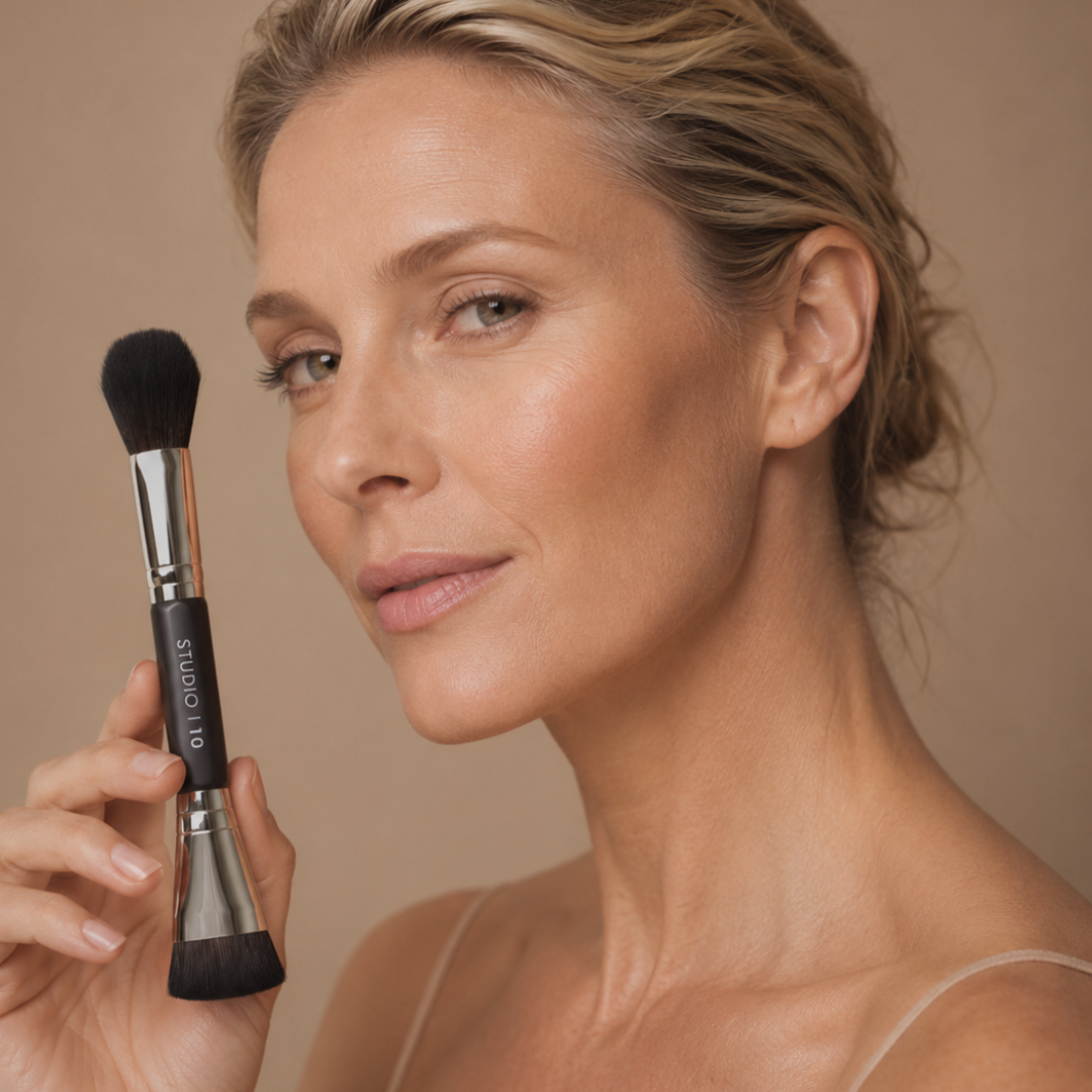 Double Ended Vegan Blusher & Bronzer Brush