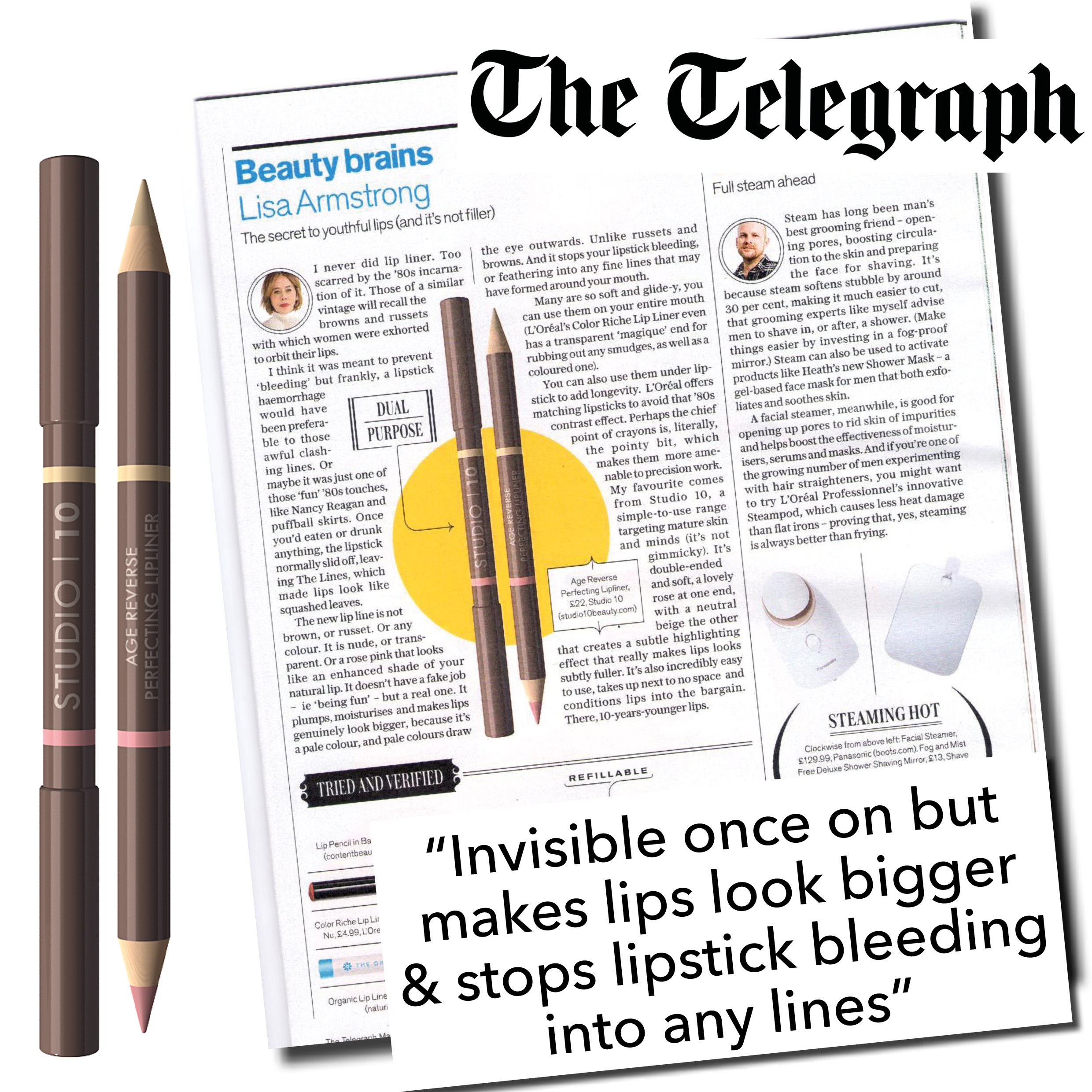 Lip Perfecting Plumping Lip Liner by Studio10 | Lip Liner Makeup for Mature Skin